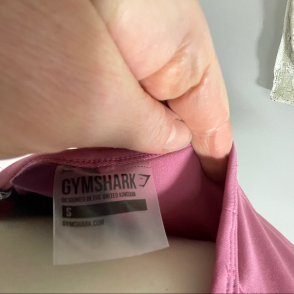 2pc set Gymshark Asymmetric Leggings + crop top - Dusky Pink/dark Ruby - Picture 11 of 13